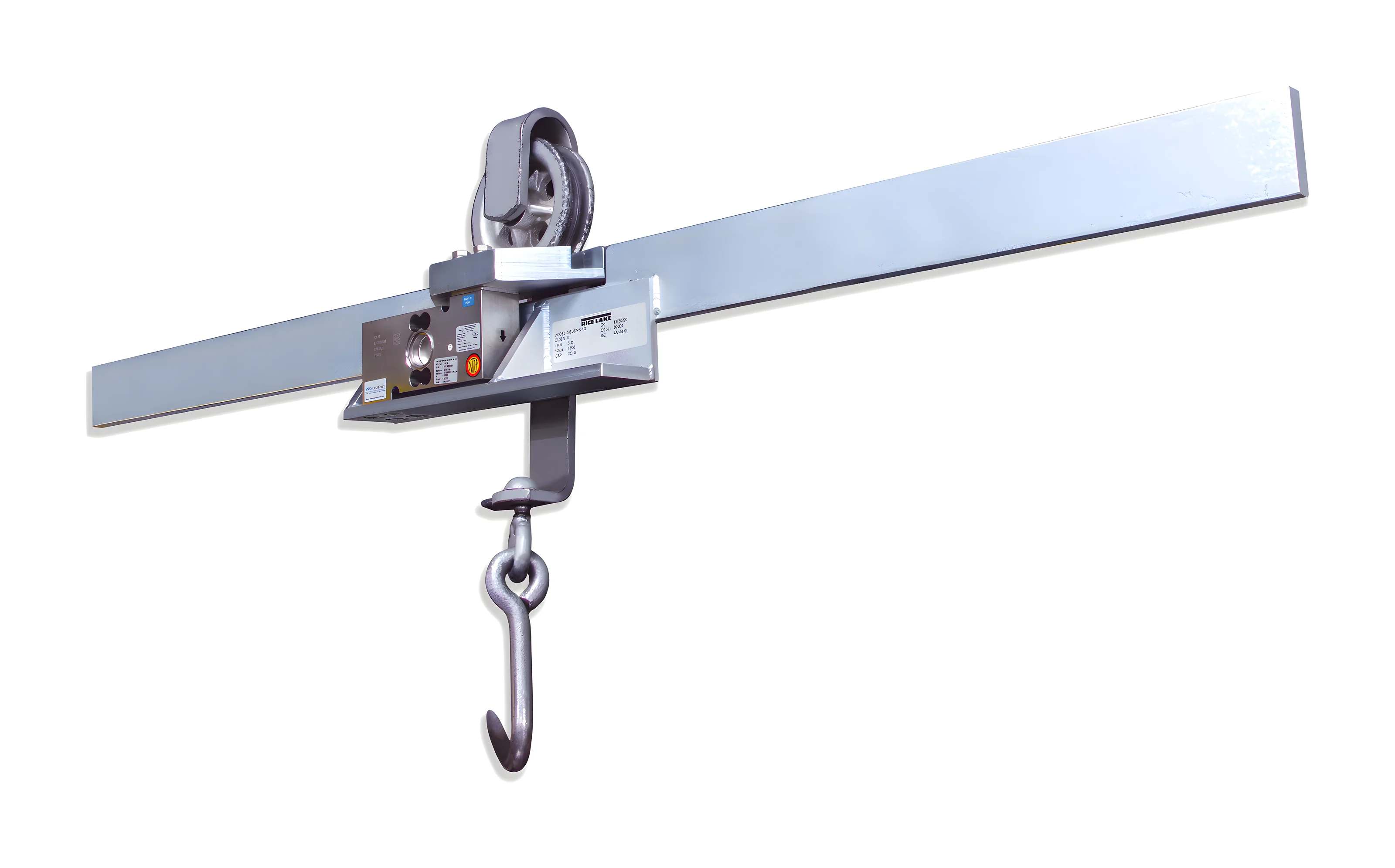 Rice Lake overhead monorail (meat rail) scale with trolley hook