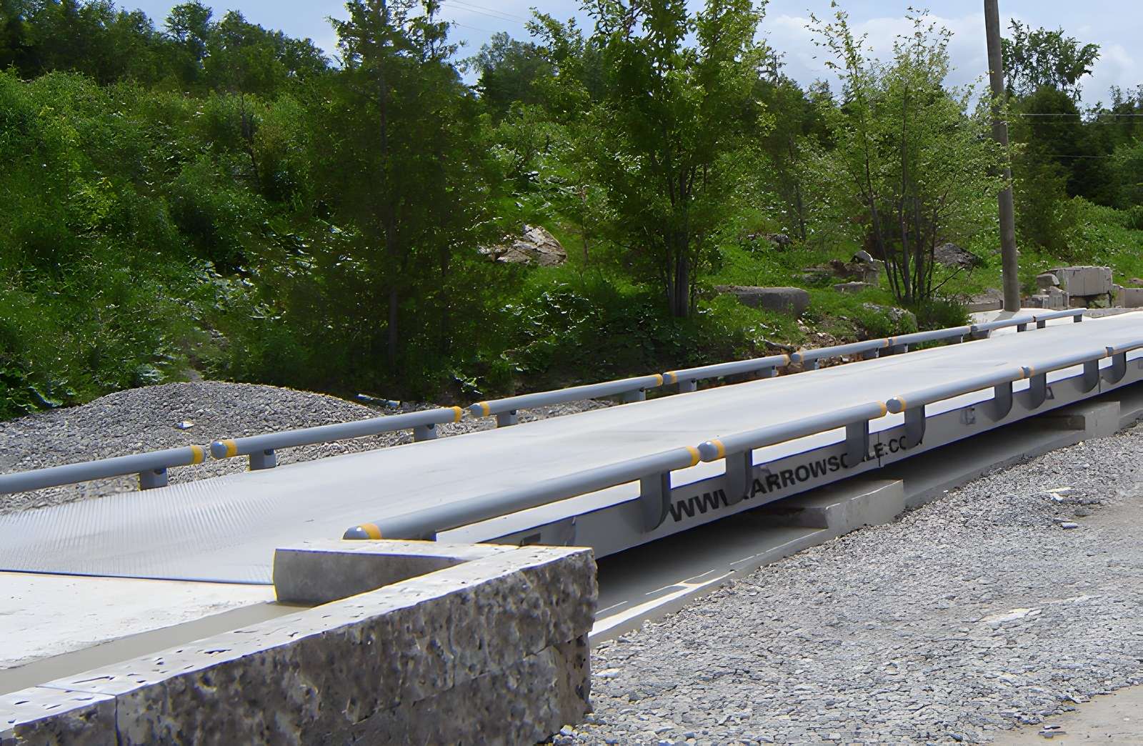 Concrete deck truck scale installation