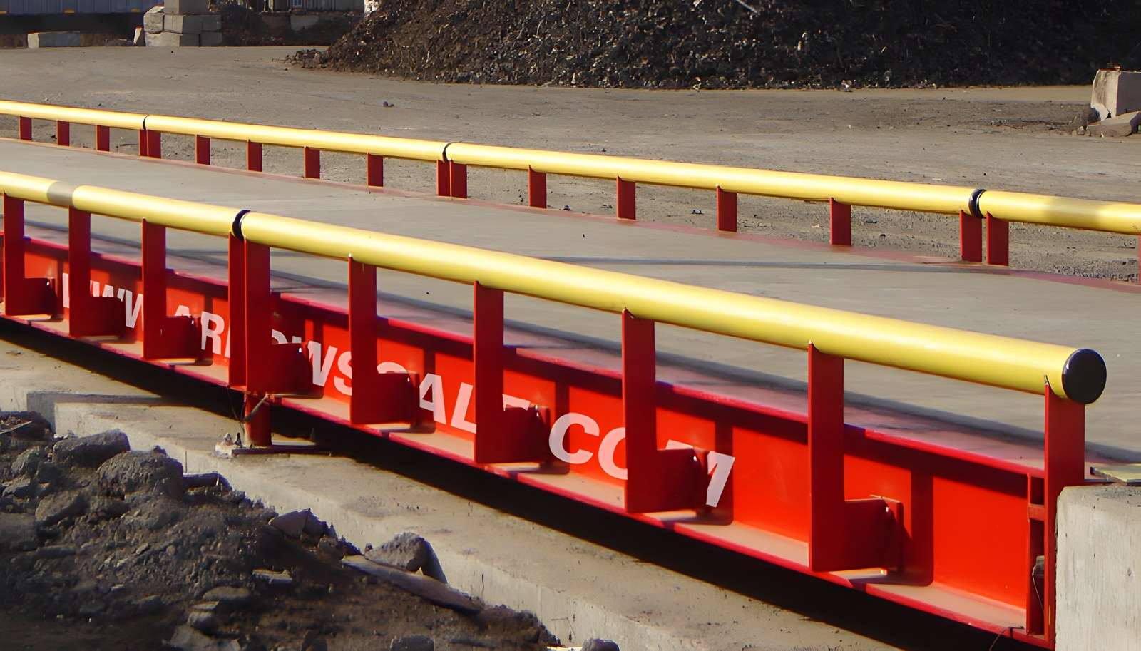 Installed Innovation Series truck scale with guide rails